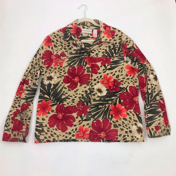 EUC Alfred Dunner Fall Floral Jacket  Wms Size 14 - Picture 3 of 6